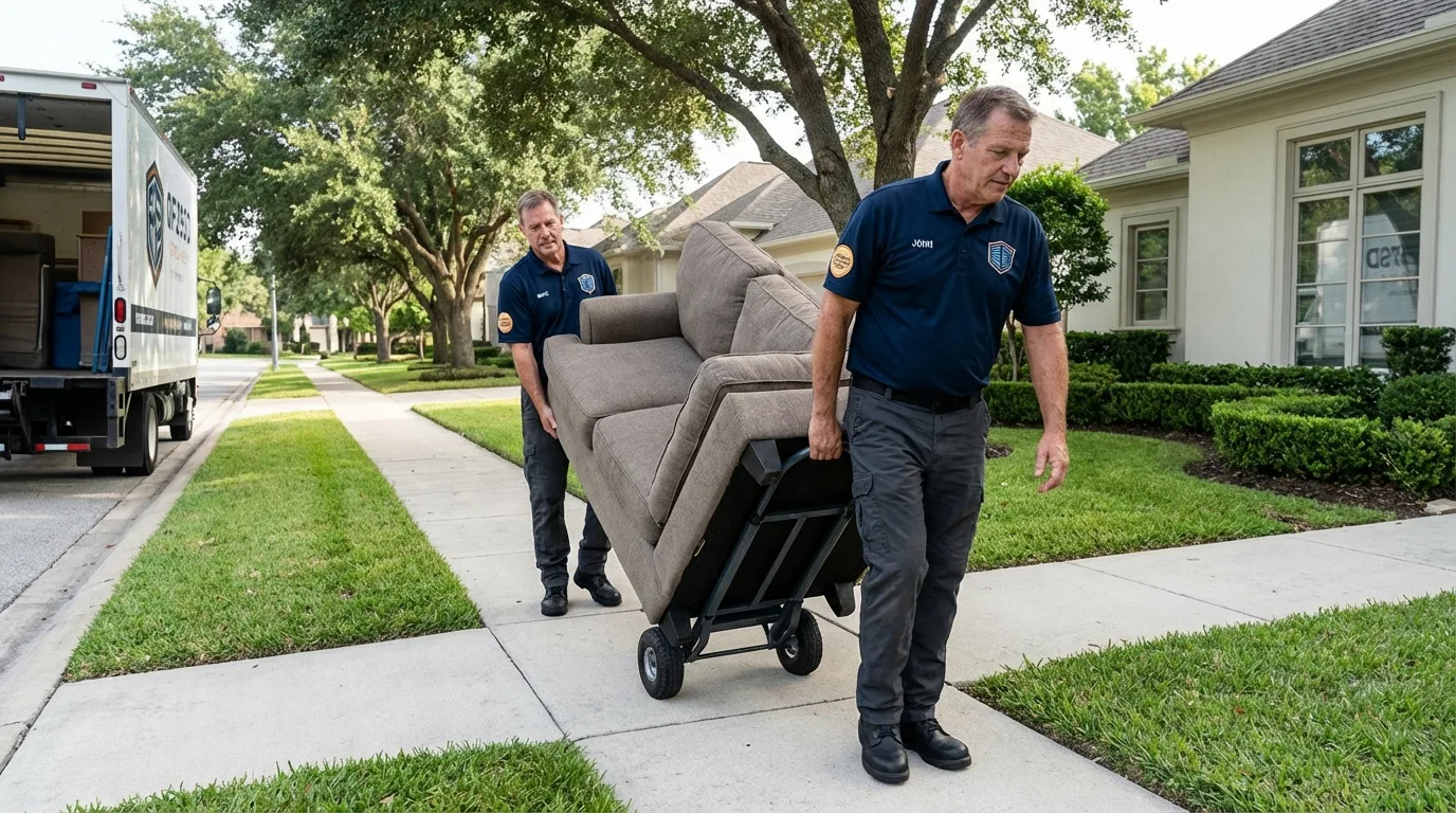 Local residential moving crew loading furniture in Church Rock, NM