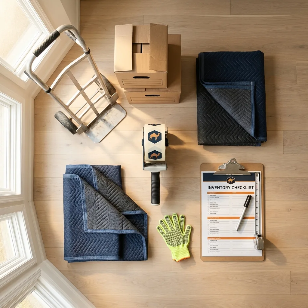 Professional moving supplies and packing materials layout for Church Rock residential relocations
